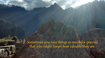 Machu Piccu with quote