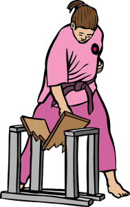 brick-hand-girl-cartoon-board-break-punch-karate