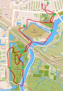 My route along the Amstel River and around Amstel Park.